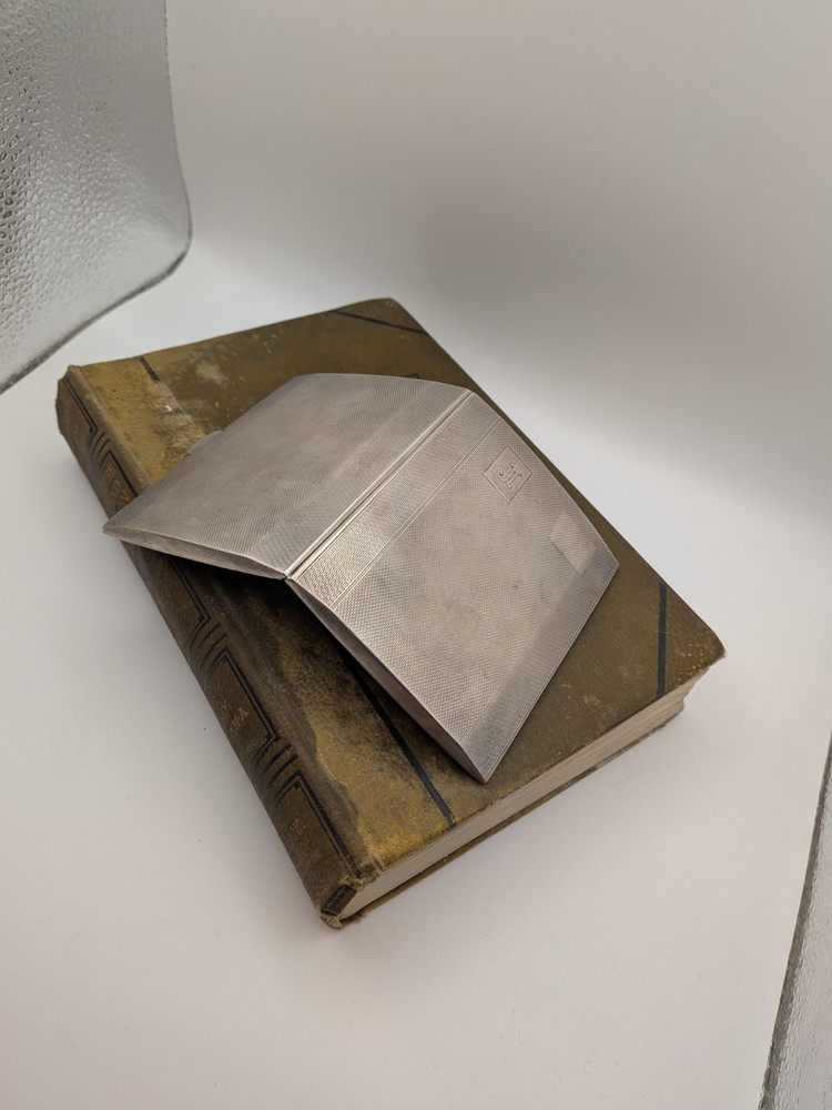 Sterling Silver Antique Cigarette Case Engraved Patterned 1933 83.55g