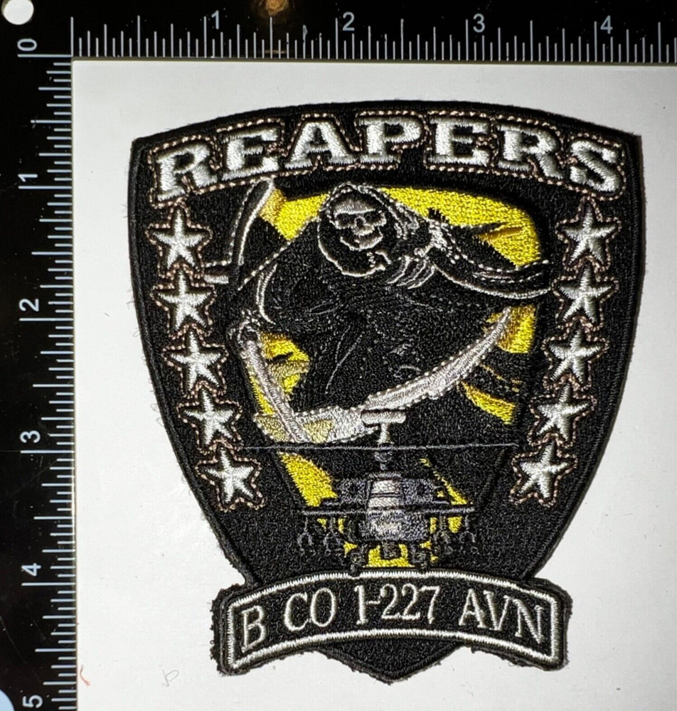 US Army OIF B Co 1-227 Aviation Reapers HOOK & LOOP Patch