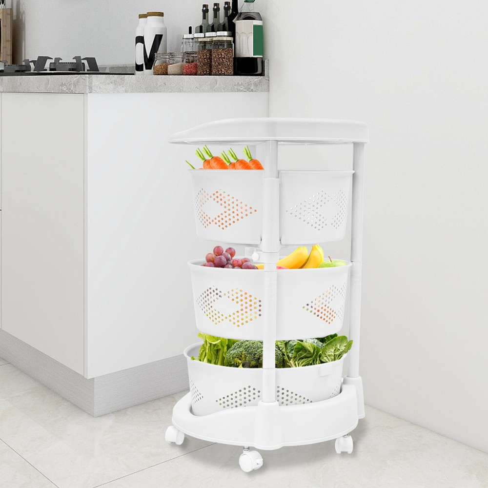 Multi-Layer Vegetable Rotating Basket Rack Fruit Snack Storage Kitchen Organizer