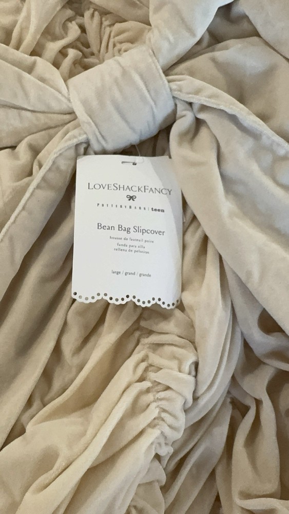 Pottery Barn Teen Large LoveShackFancy Smocked Velvet Bean Bag Chair Cover Only