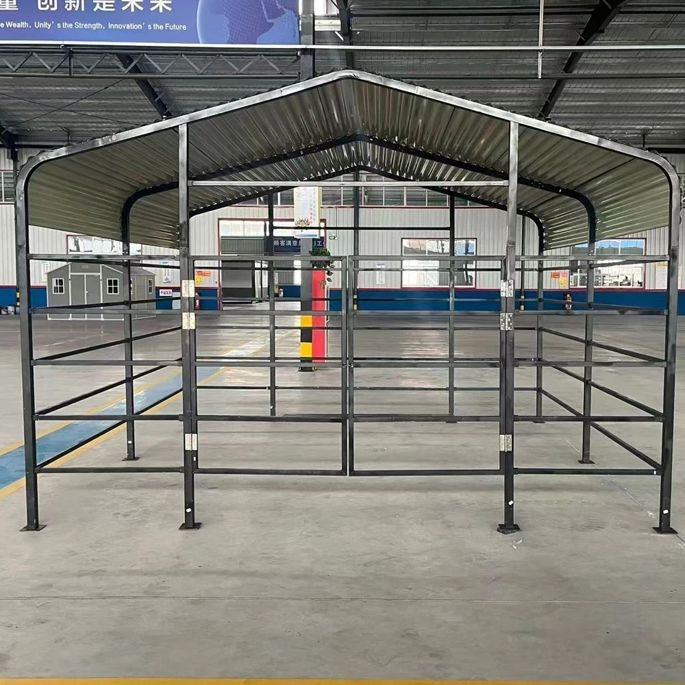 13x13FT Metal Farm Animal Shelter Livestock Shed Cowshed Outdoor Pasture Housing