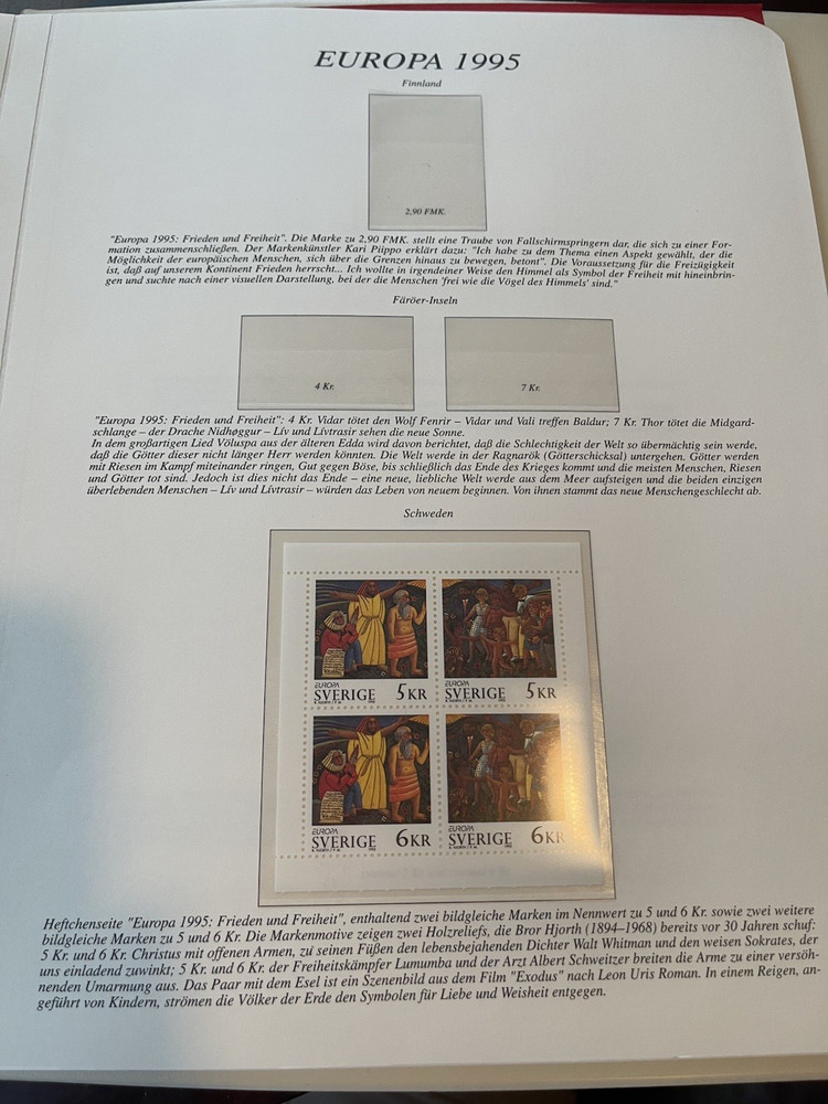 Stamp Album Europa Briefmarken Hingeless 93-95 Sieger-Verlag w/ stamps + sheets