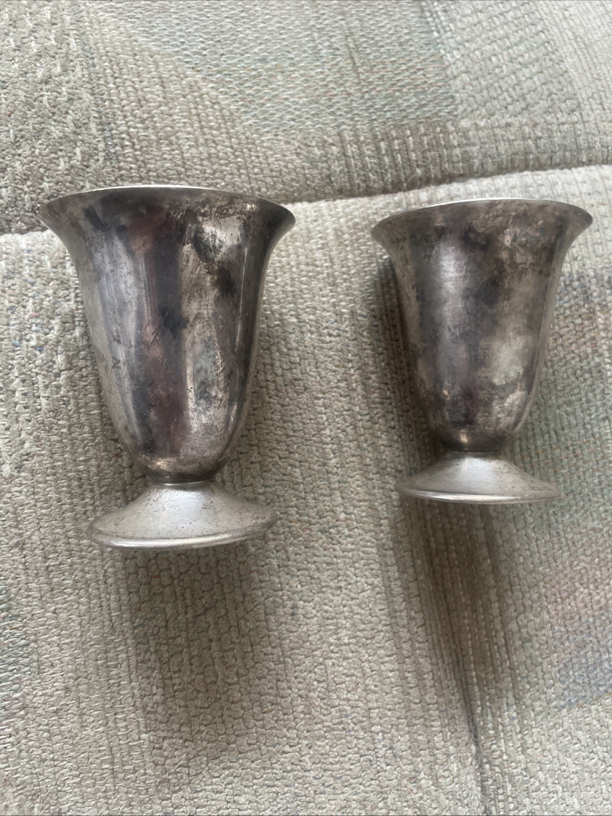 3 NJ Bridge League Club TOP SCORE Vintage Award Trophy Cups 2 GLN Silverplate 4”