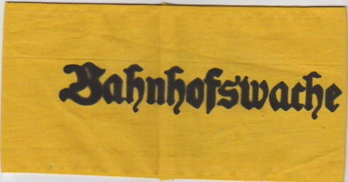 German ww2 Bahnhofswache armband