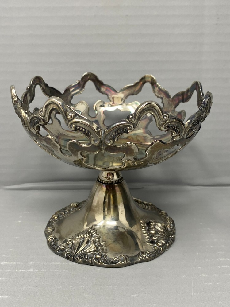Godinger Silver Art Company Candy Dish Metalware Silver Plated Open Cut Out Vtg