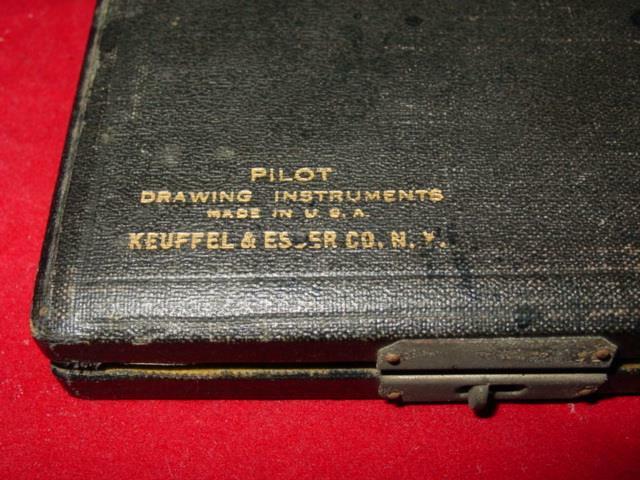 Vintage K&E Keuffel & Esser PILOT DRAWING INSTRUMENTS Drafting Set Case Tools