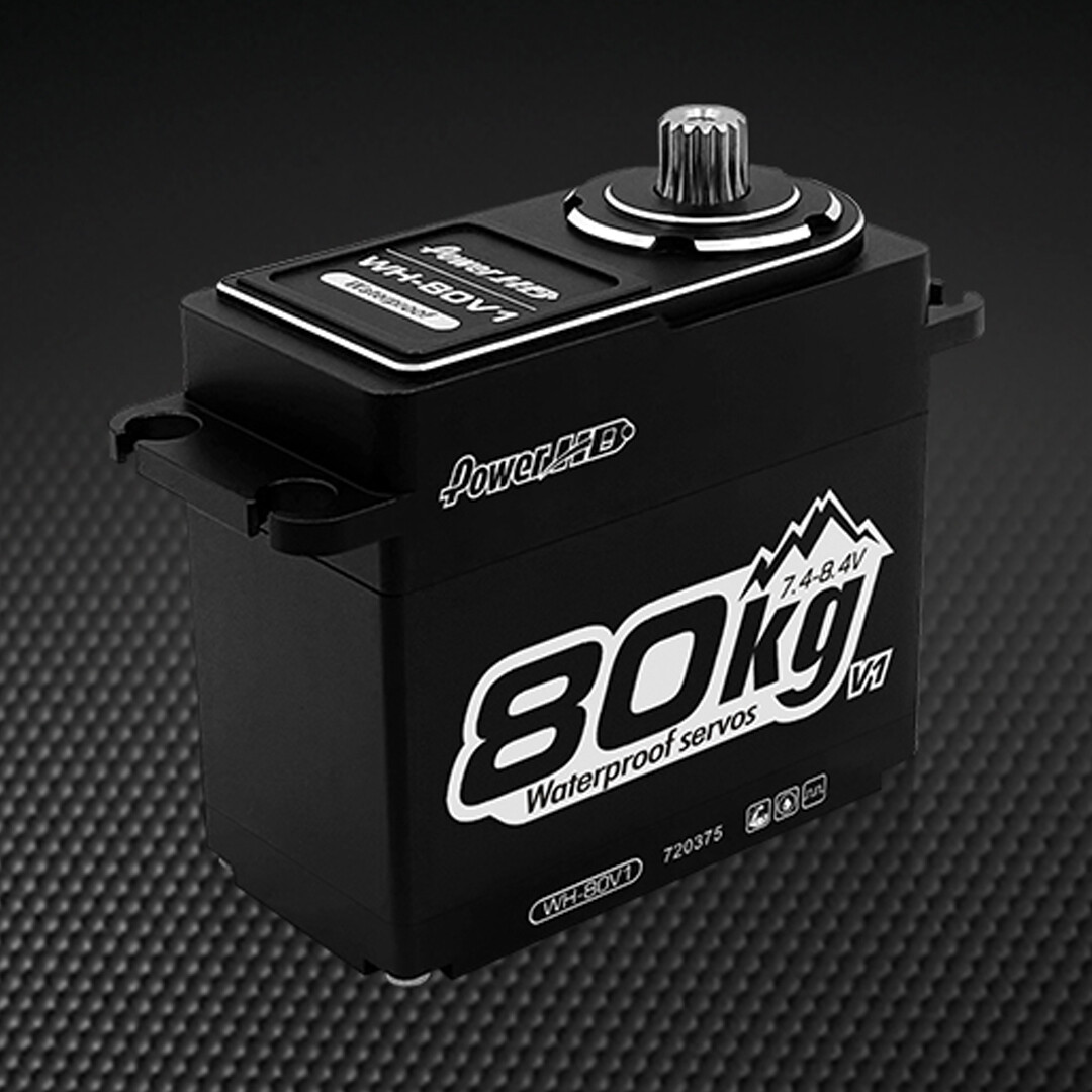 POWER HD WH-80V1 80KG High Torque 1111.0 oz / 0.16 Steel Gear 1/5th-1/6th Servo