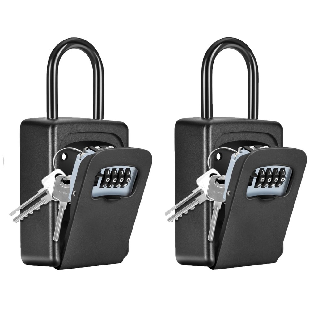 Portable Key Security Lock Box, Weatherproof, 2 Pack