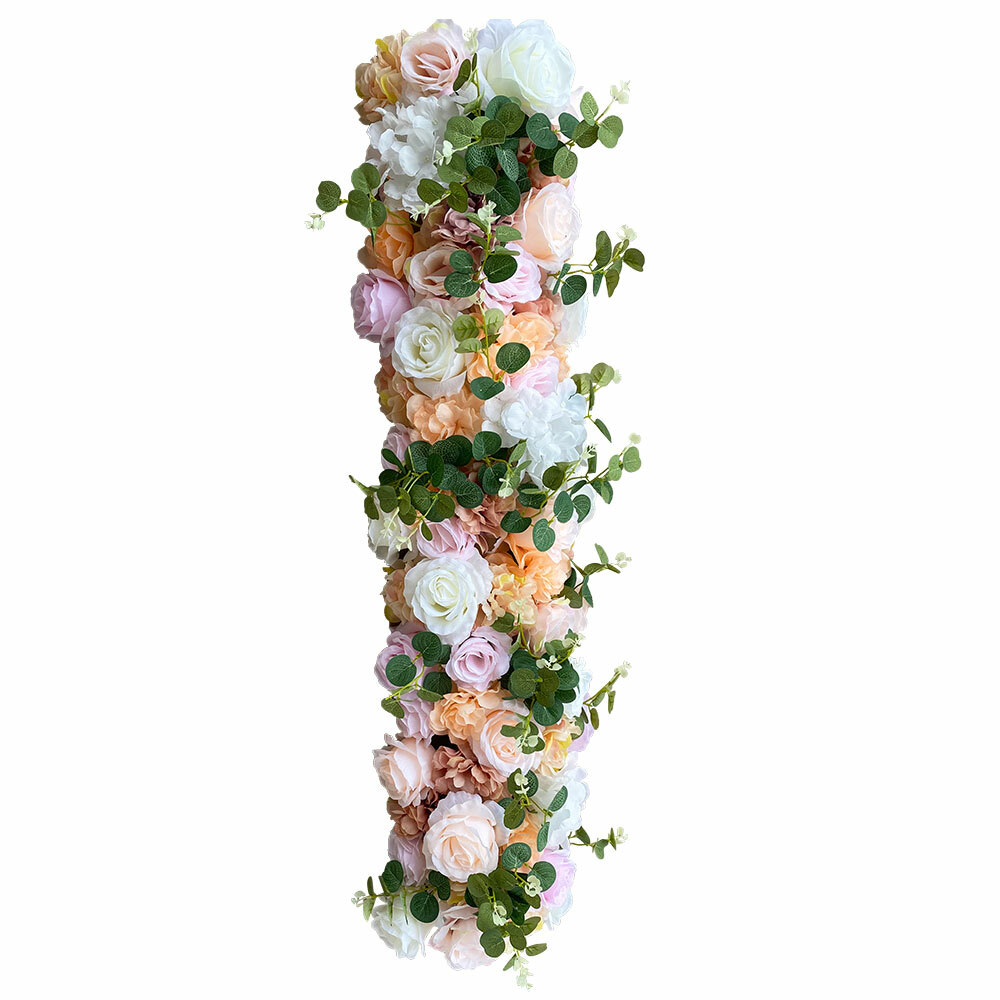 Artificial Silk Flower Row Panel Wedding Draping Floral Garland Backdrop 100cm