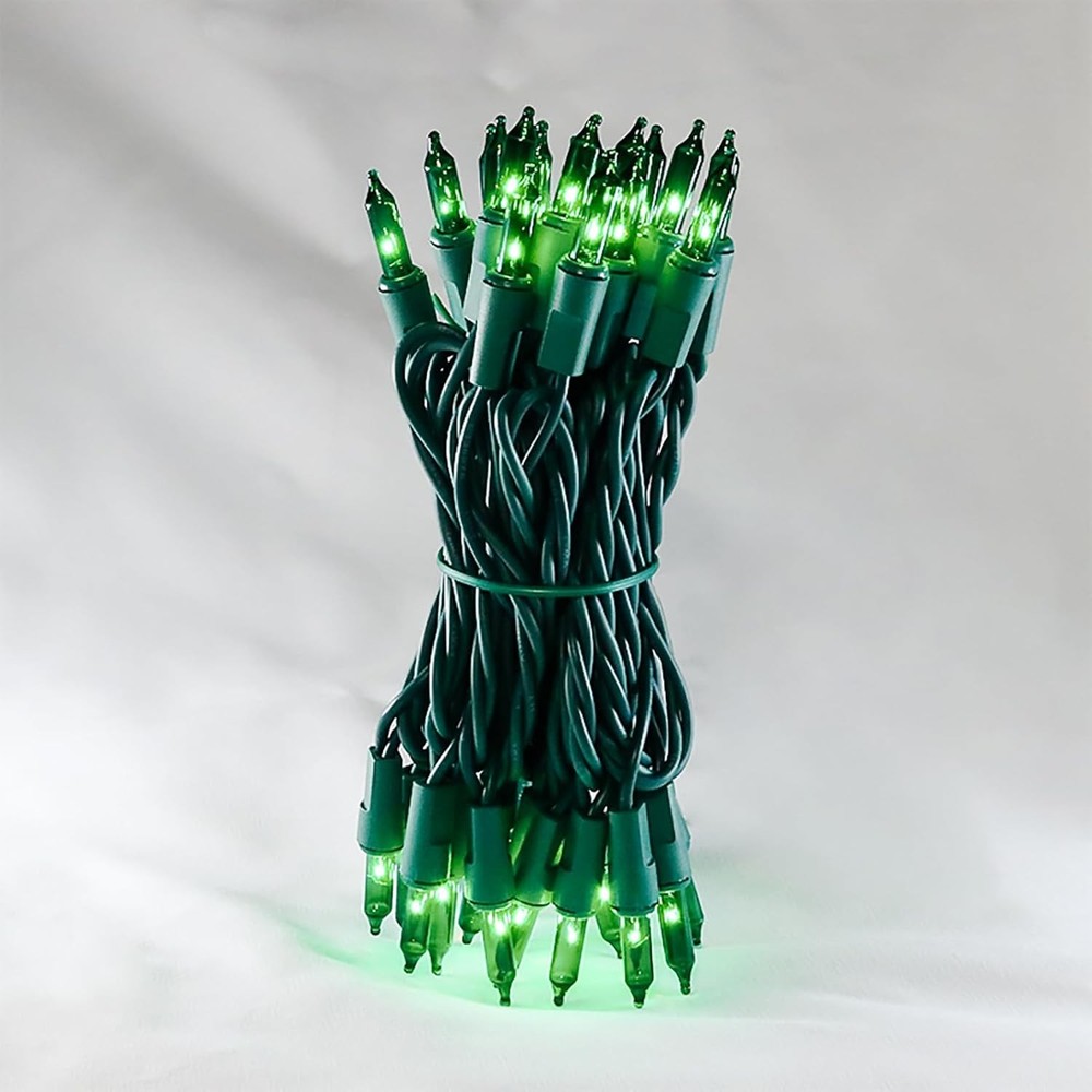 MULTI-SPARKING Green Christmas String Lights - 35 Count Incandescent Mini Green