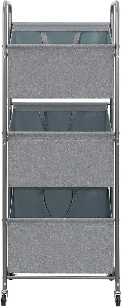 3-Tier Vertical Rolling Laundry Hamper W/ Removable Bags 120L Stackable Laundry