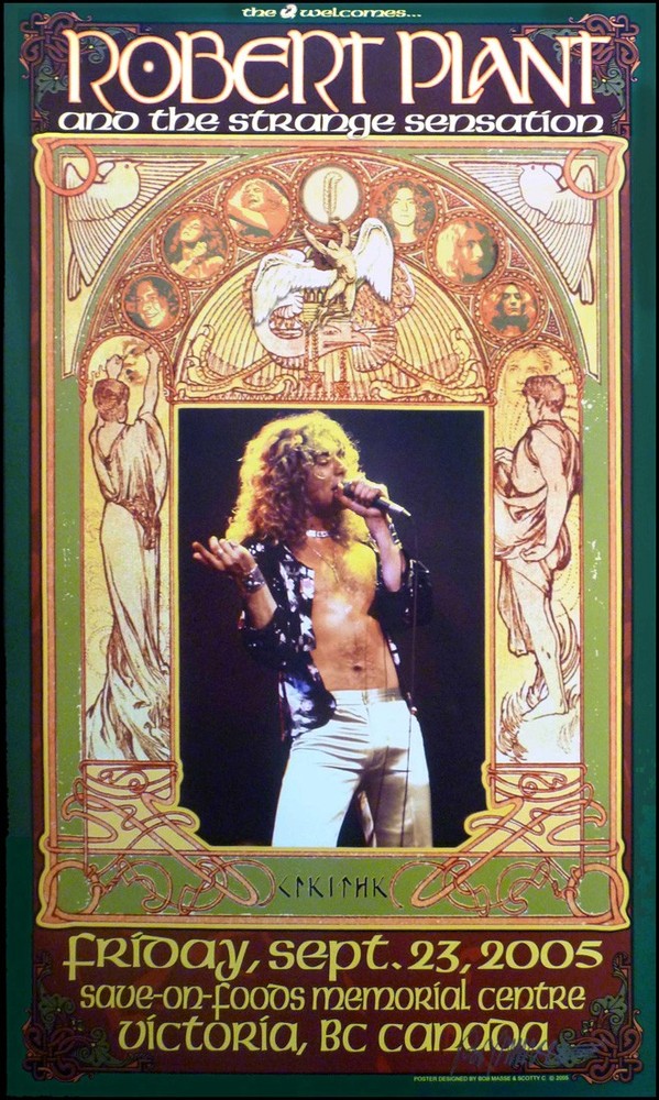 Robert Plant & the Strange Sensations Poster Signed Bob Masse Led Zeppelin
