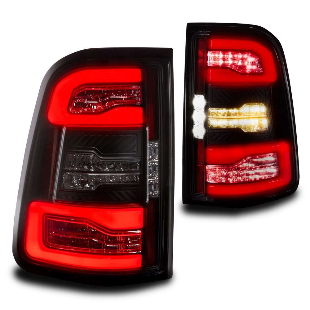 Smoked LED Tail Light Pair Assembly for 2019-2024 Dodge Ram 1500 w/OE Halogen
