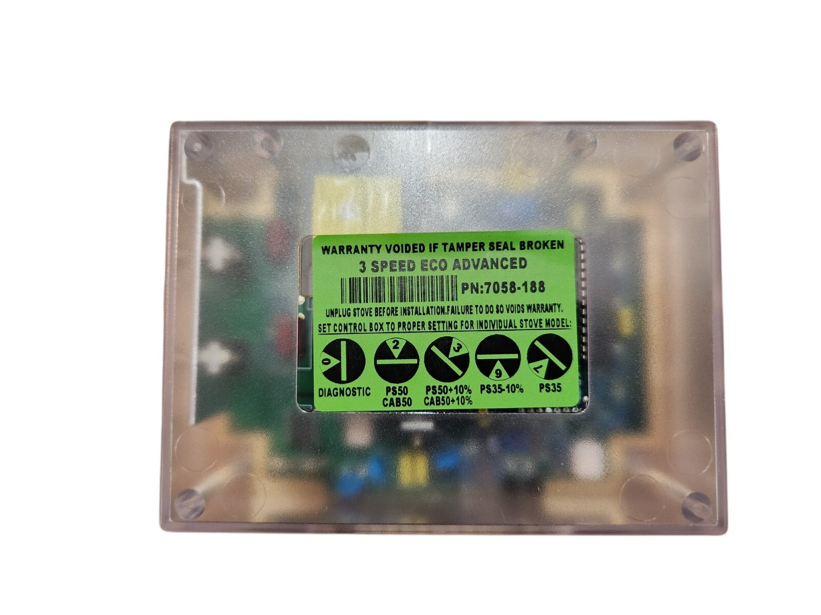 Heatilator EcoChoice PS35, PS50, CAB50 Control Box Circuit Board SRV7058-188