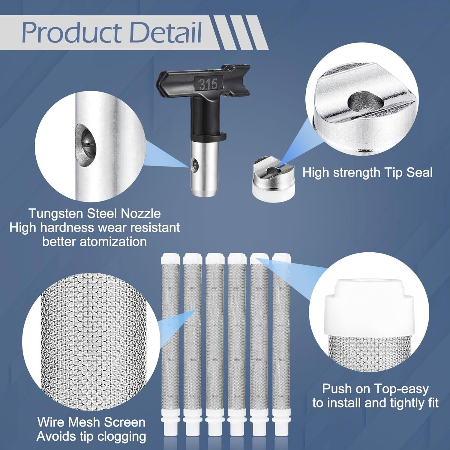 12 Pcs Airless Paint Sprayer Gun with Nozzle Guard Spray Tips and Airless Paint