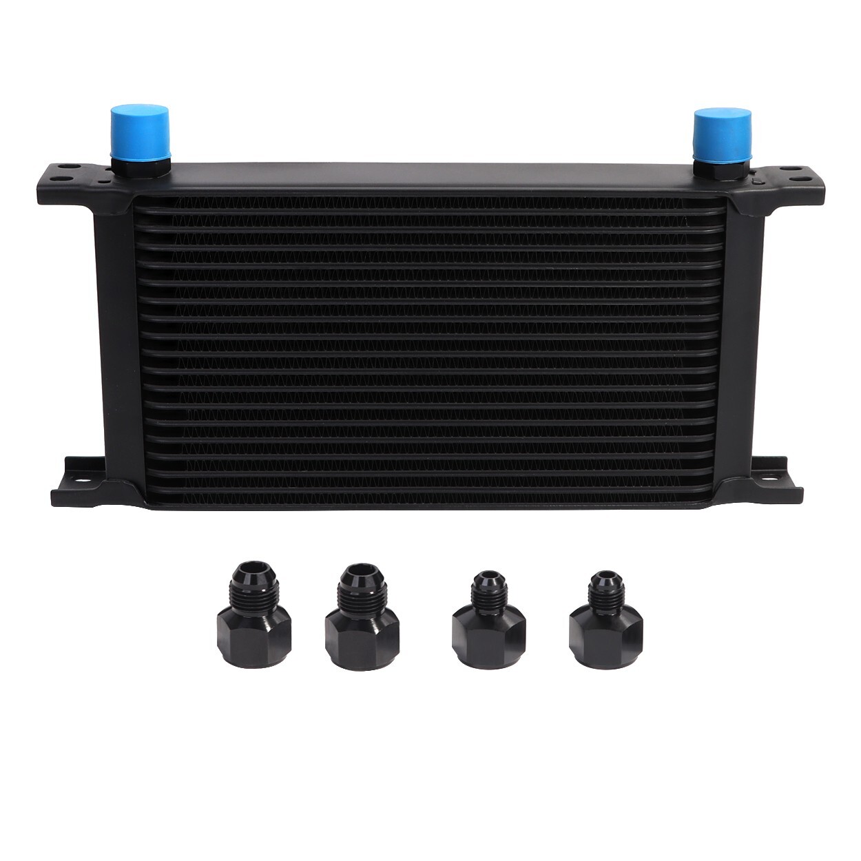 Oil Cooler 19 Rows 10AN Stacked Plate Transmission Engine Cooler Universal Black