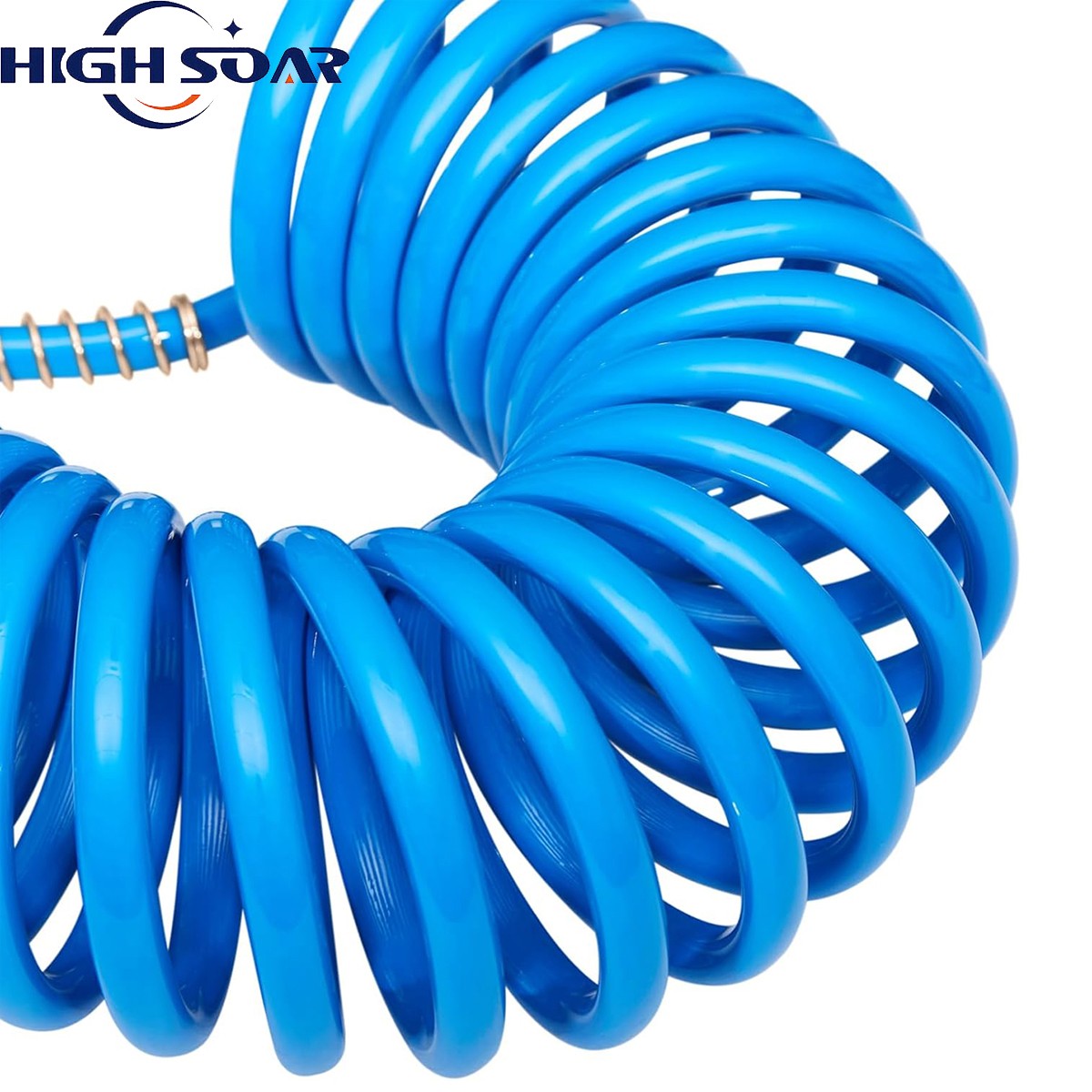 15' Red And Blue Coil Coiled Air Line Hose Set Trailer Brake 1/2" Fittings