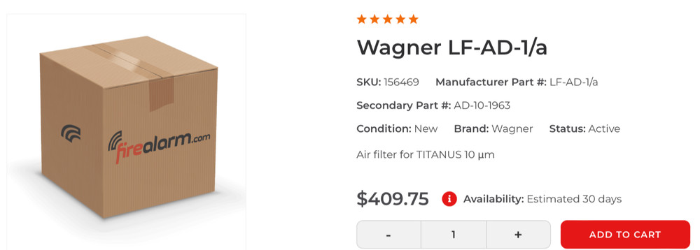 WAGNER LF-AD/a AIR FILTER