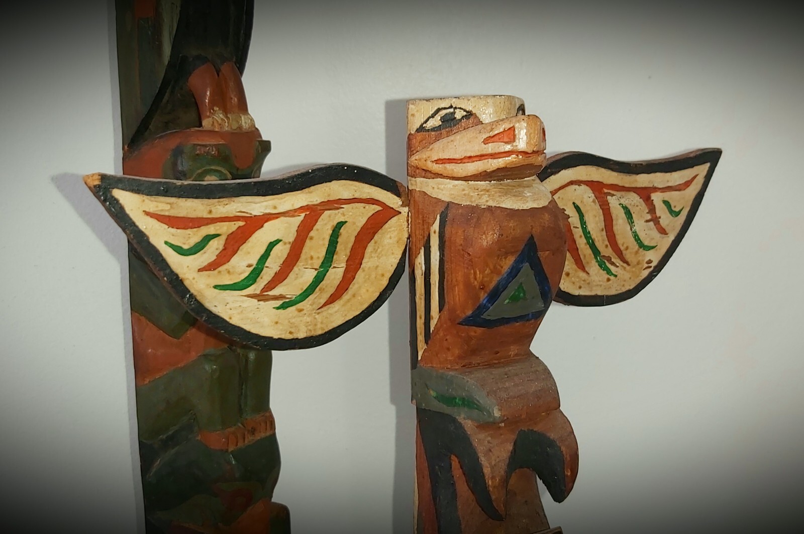 Northwest Coast; 2 Polychromed Model Totem Poles (early 20th c).