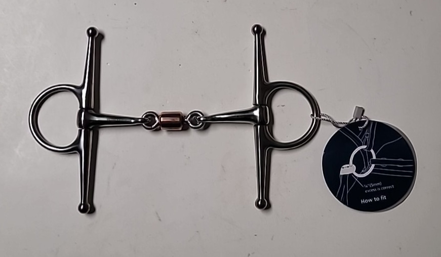 FULL CHEEK SNAFFLE WITH COPPER PEANUT (5.5") 6328