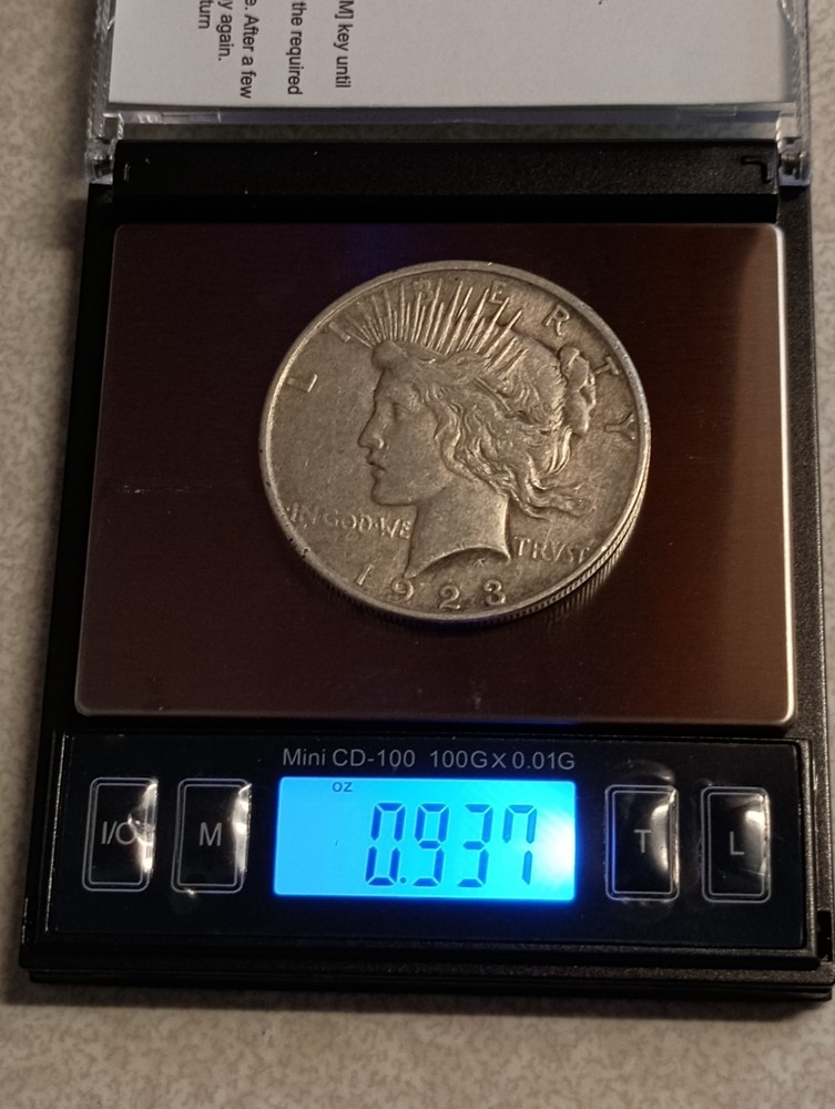 1923 D Peace Dollar-90% Silver