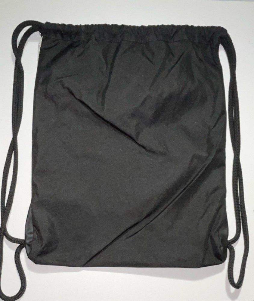 adidas Gray Black Drawstring Gym Bag Polyester 3 Pockets Adjustable Strap Mesh