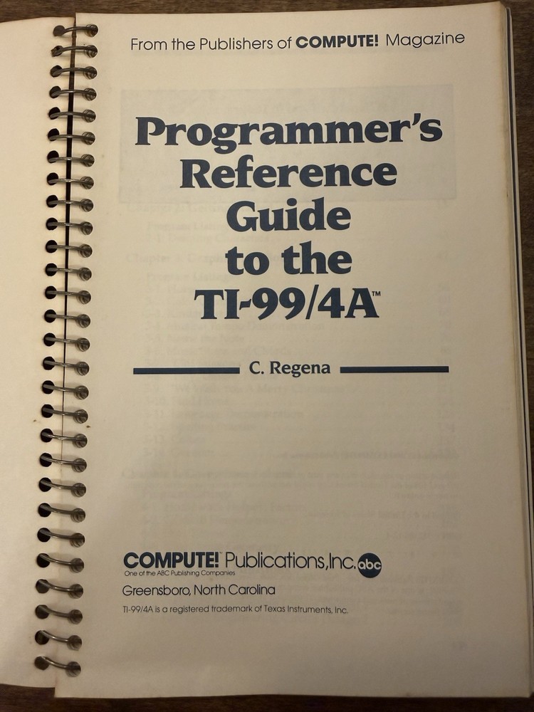 1983 Programmer's Reference Guide to the TI-99/4A Computer BASIC