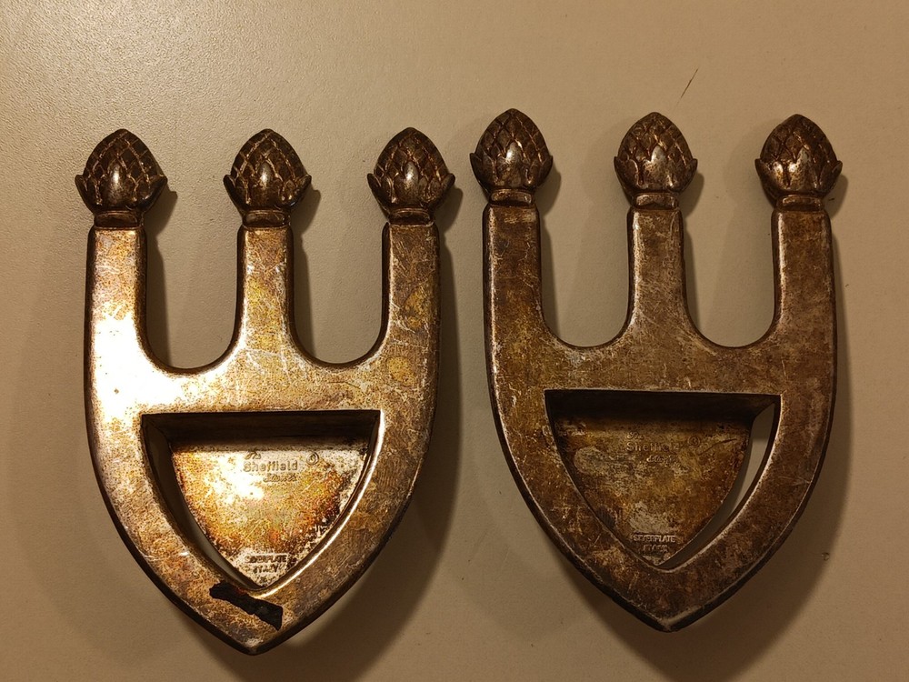 Vintage Sheffield Silver Co Italy Bookmark Spoon Rest Pinecone Acorn Trident