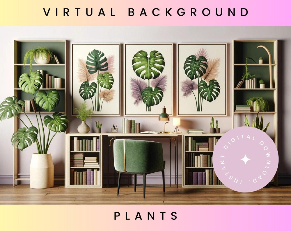 Monstera Plants Zoom Backgrounds