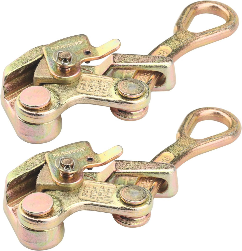 2 PCS Cable Grip Steel Wire Puller 1 Ton - 2210Lb Pulling Load Cable Puller Tool