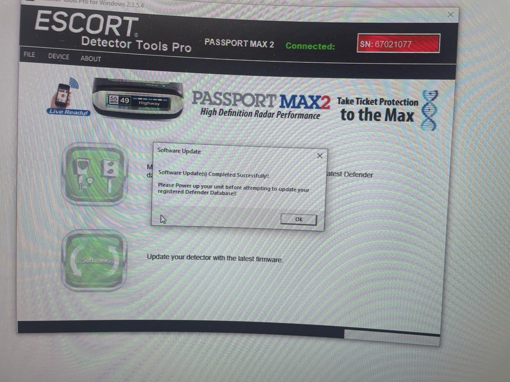 ESCORT PASSPORT MAX BLUETOOTH Radar Detector Tested UPDATED