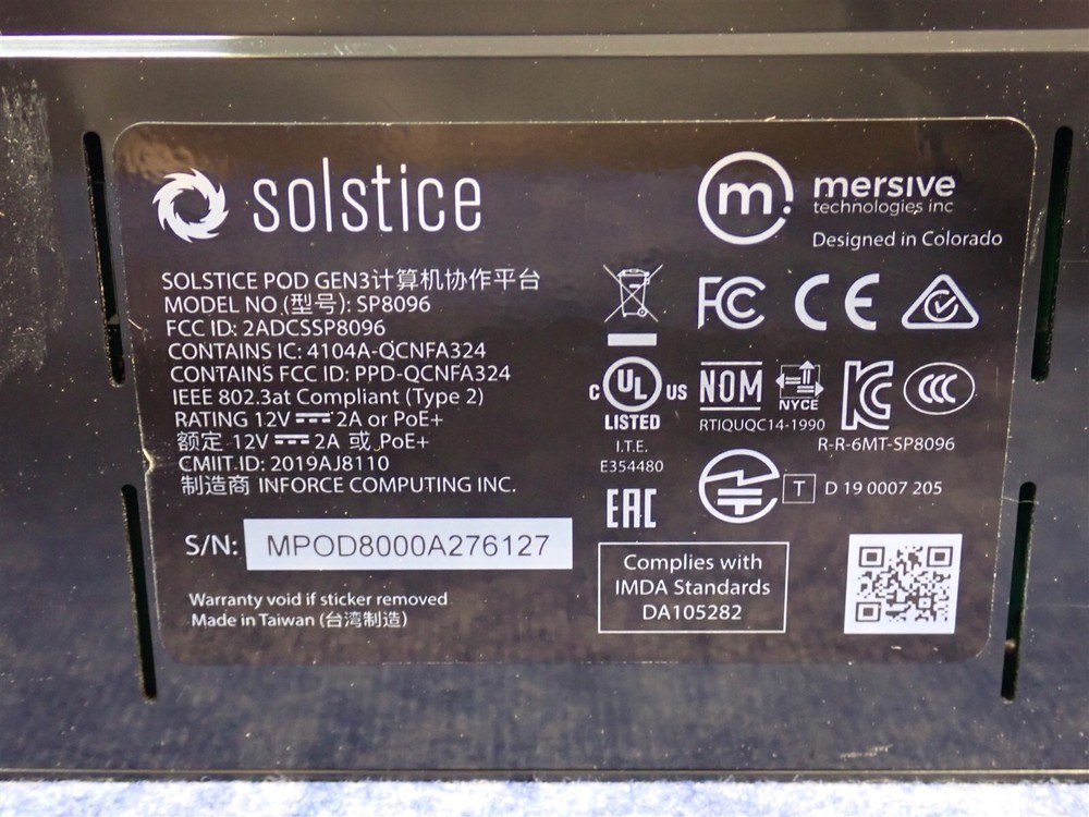 Mersive Solstice Pod SP8096 Generation 3 Wireless Presentation System (G30)