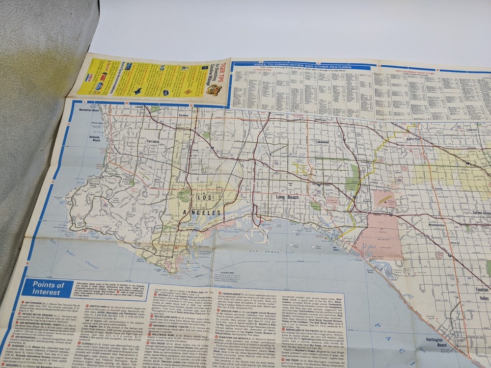 1973 Exxon Los Angeles Area Map Booklet Pullout with Special Freeway Coverage