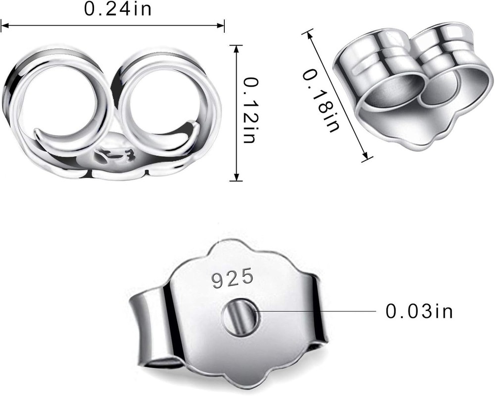30pcs/15 Pairs Hypoallergenic Earring Backs Replacement,Plated Silver Secure