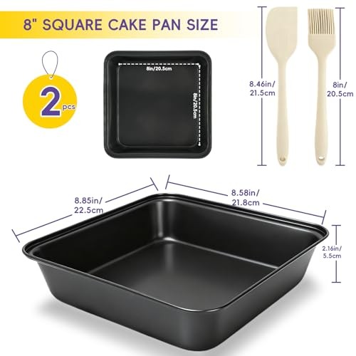 8x8 Baking Pan,Square Cake Pan,Nonstick Square Baking Pan for Making Brownies,