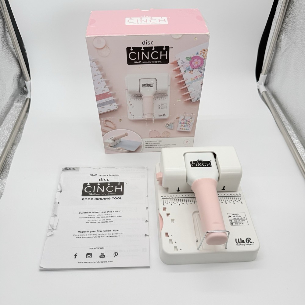 We R Memory Keepers Cinch Disc Bookbinding Machine Tool #661310 w/ Manual