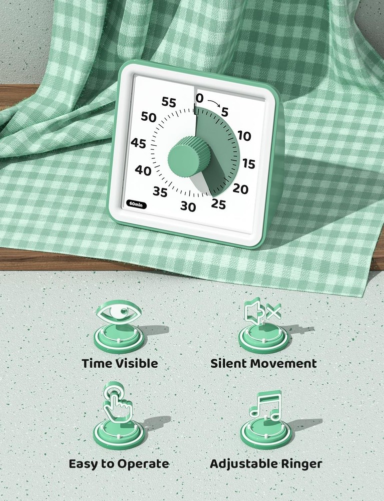 Versatile 60-Minute Visual Timer for Kids - Perfect for Home, School & More