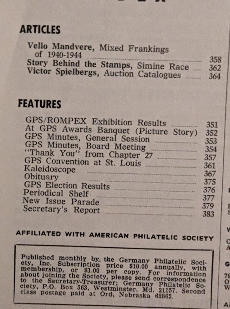 German Postal Specialist Aug 1977 Mixed Frankings 1940-44 75th Anniver Zeppelin