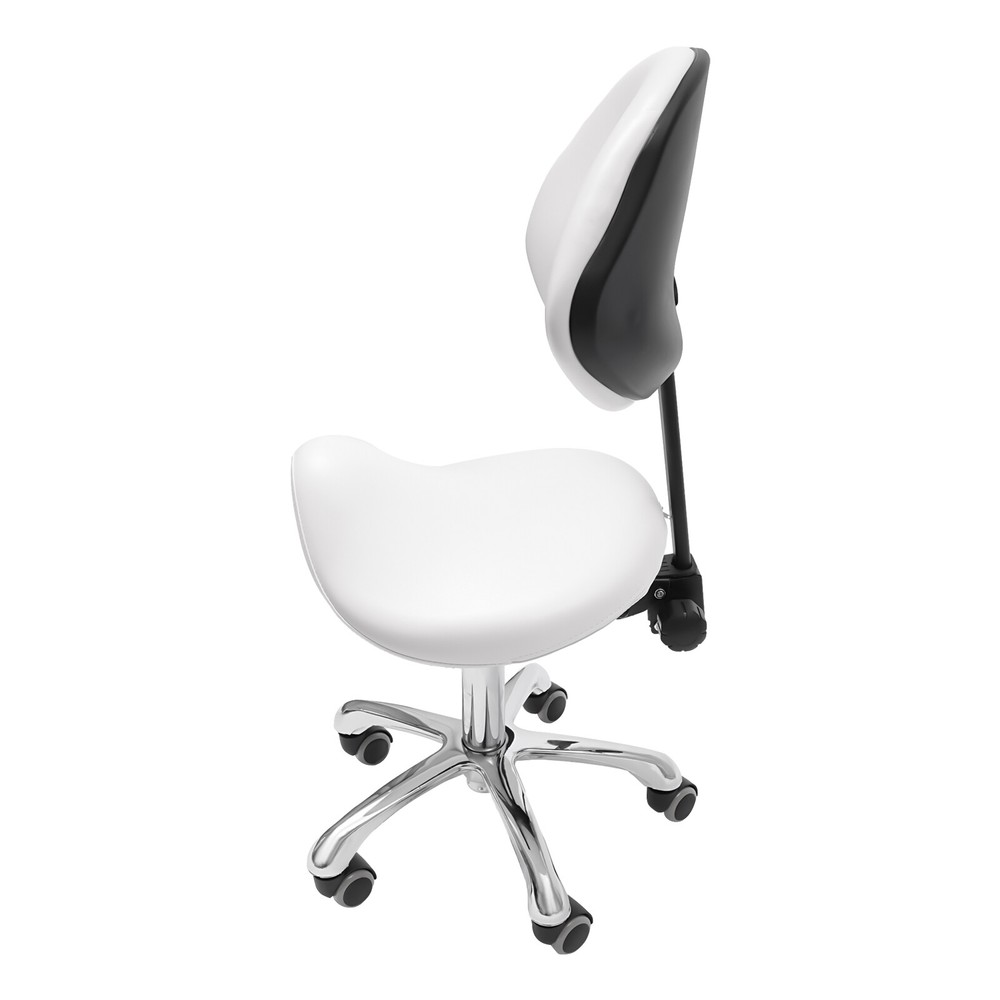 Ergonomic Saddle Stool with Adjustable Backrest for Comfort and Mobility