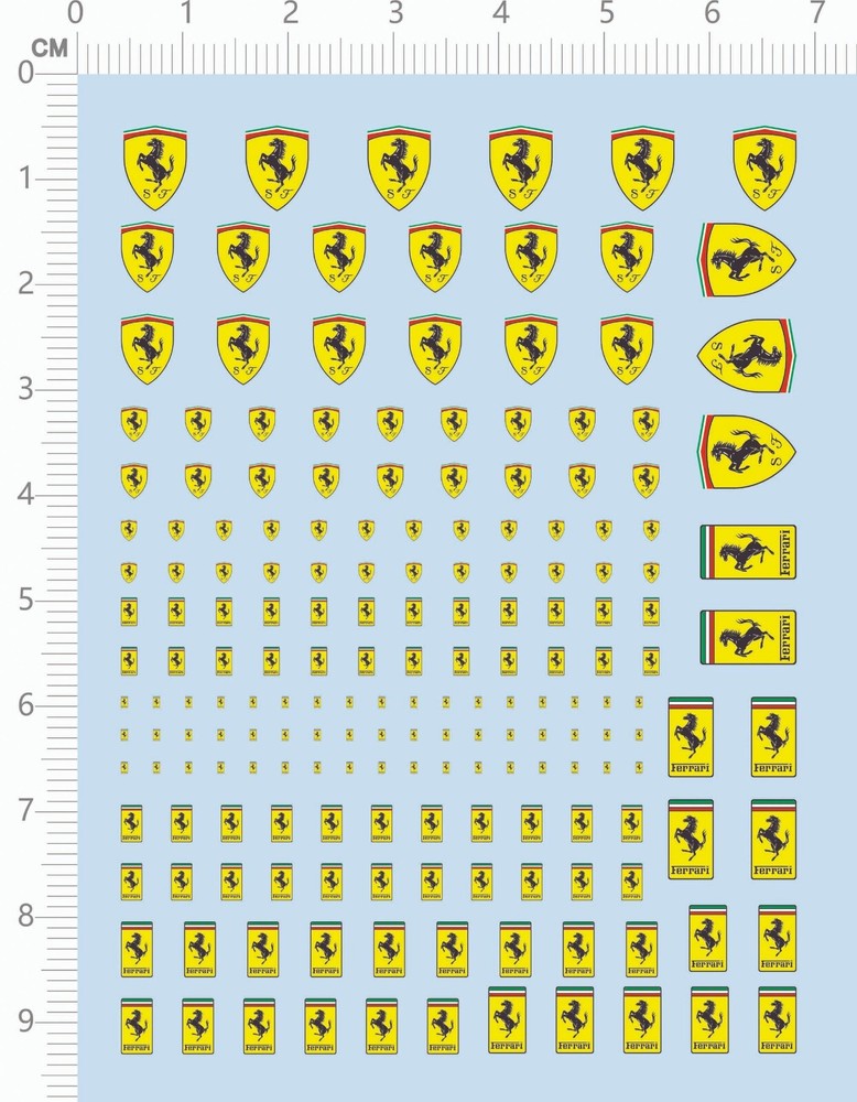 Decals Ferrari for different scales model kits  1765