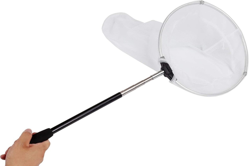 Foldable Insect Net with 10" Ring, 48" Telescopic Handle - Lightweight & Durable