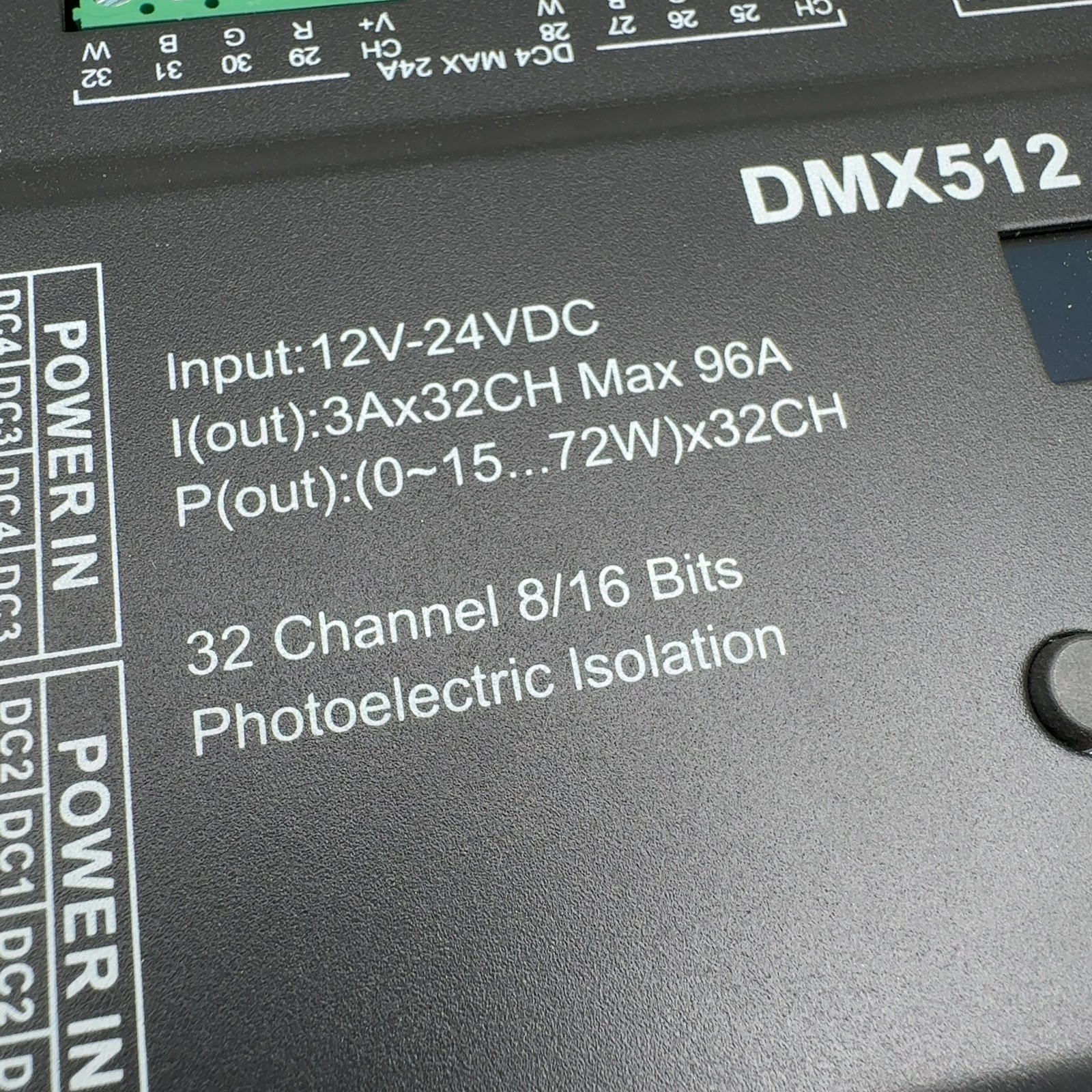 32CH 96A RGBW DMX512 Decoder 16Bit 8KHz LED Driver DC12-24V RDM Display