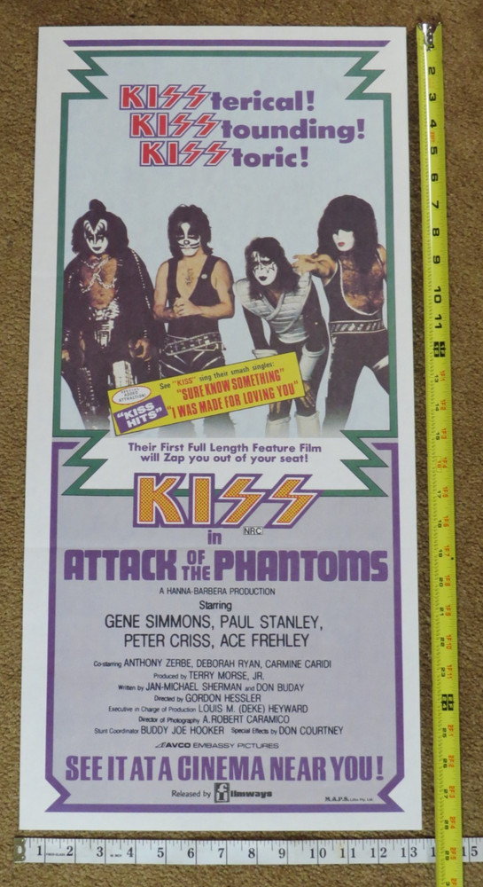 KISS MEETS THE PHANTOM AKA ATTACK OF THE PHANTOMS AUSTRALIAN POSTER AUCOIN 1979