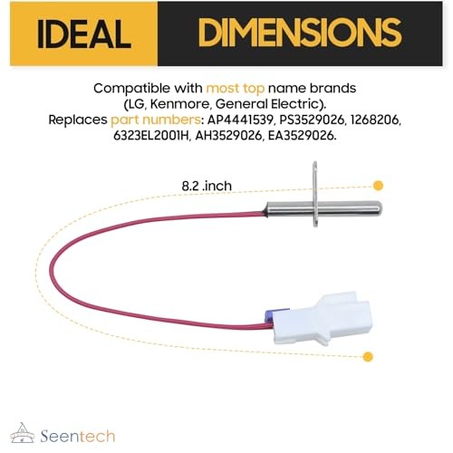 Dryer Thermistor Sensor Replacement – Compatible with Models Using Part