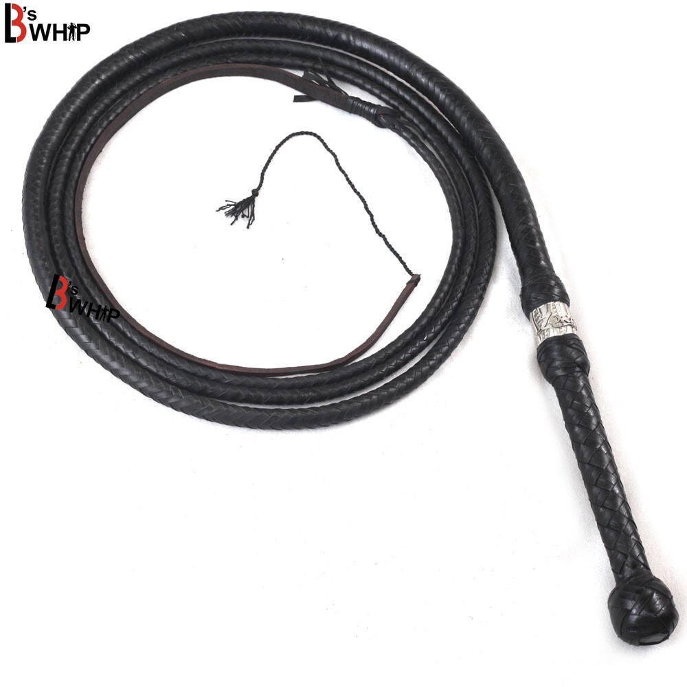 Zorro Black Whip Bullwhip 06 to 16 Feet, 16 Strands Real  Kangaroo Leather