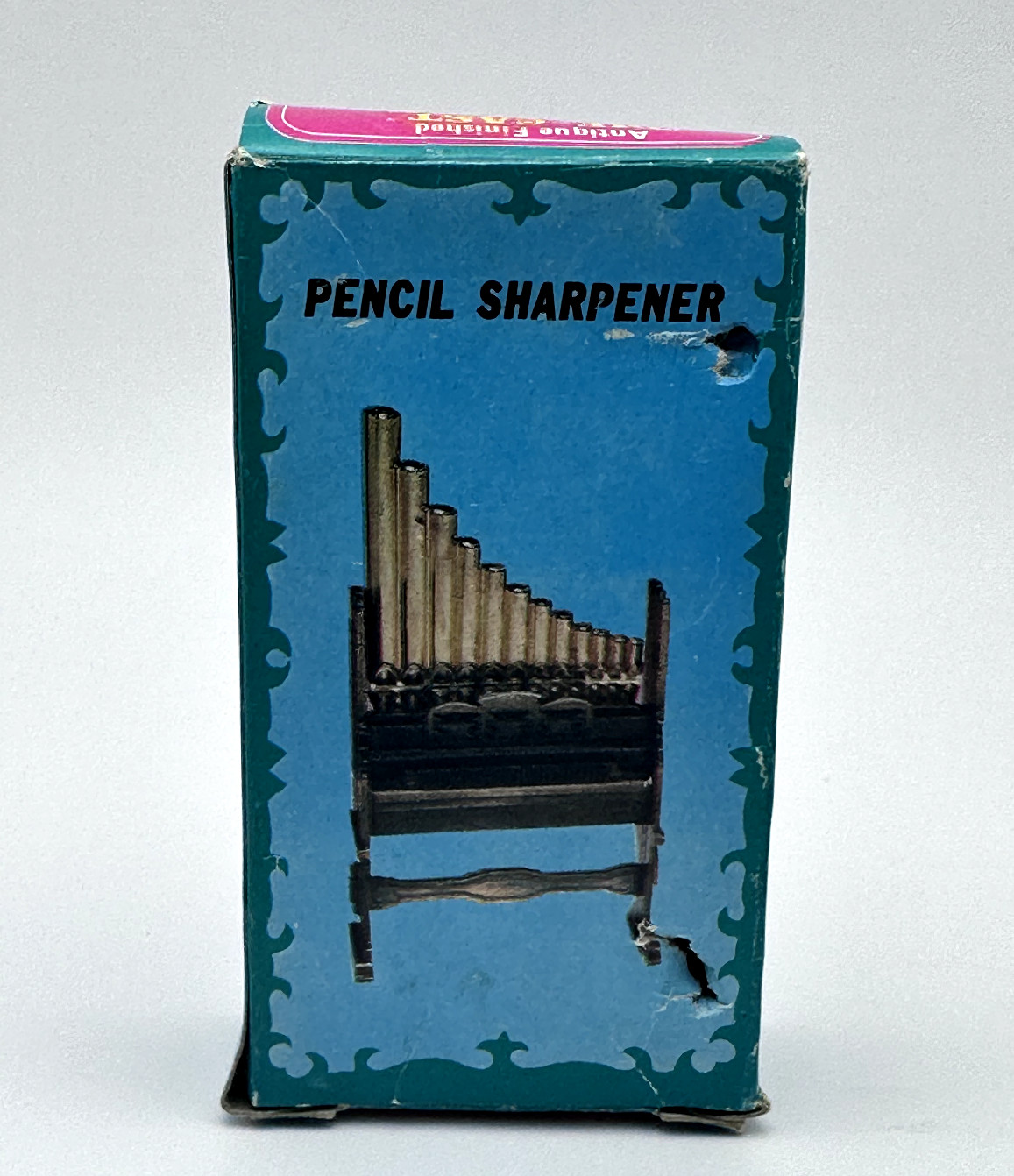 VINTAGE MINIATURE CAST IRON PIPE ORGAN - PENCIL SHARPENER - BOX - A427