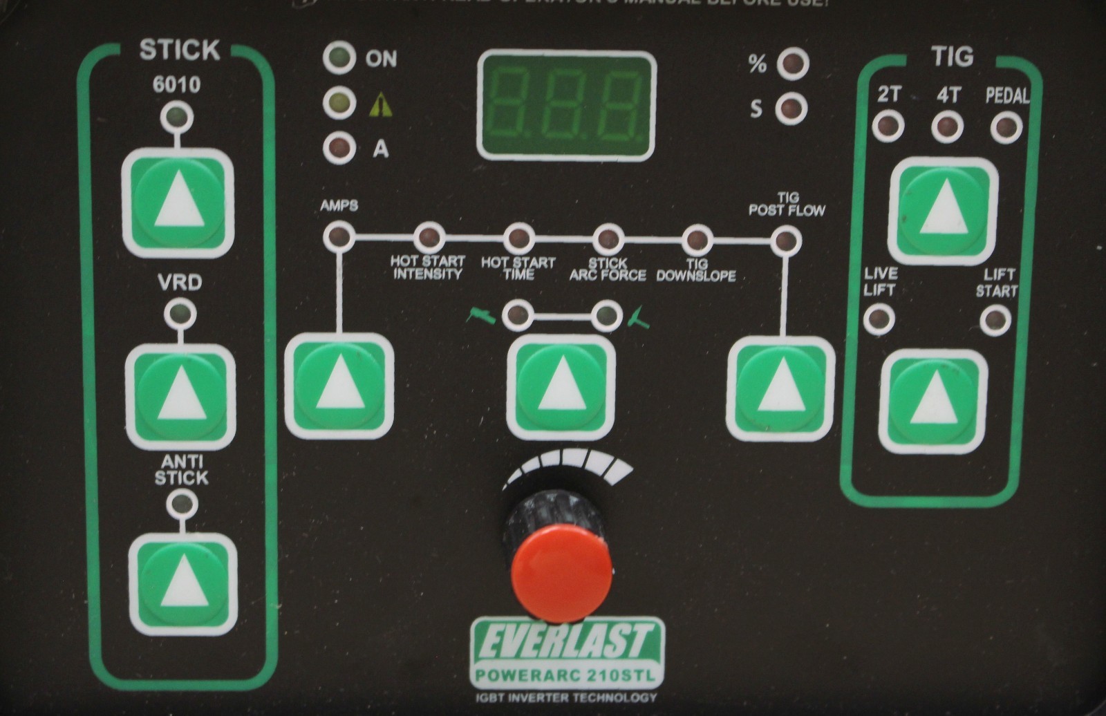 PowerArc 210STL SMAW GTAW Stick 200Amp DC TIG Welder by Everlast can do 6010