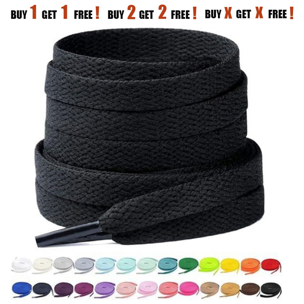 Double Layers Flat Shoe Laces Strings for Boots Sneakers Athletic Tennis Shoes