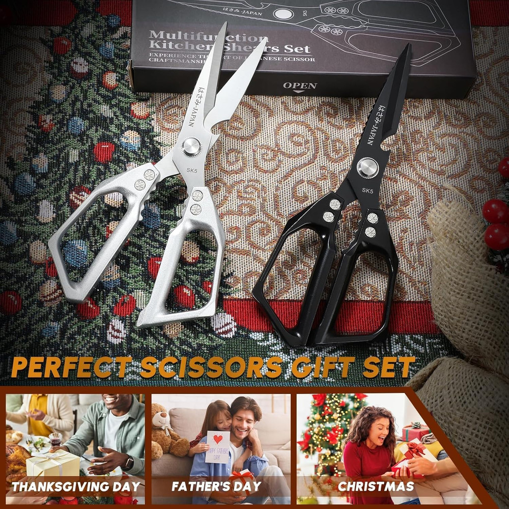 Kitchen Shears Set, Heavy Duty Poultry Shears, Japanese Kitchen Scissors for ...
