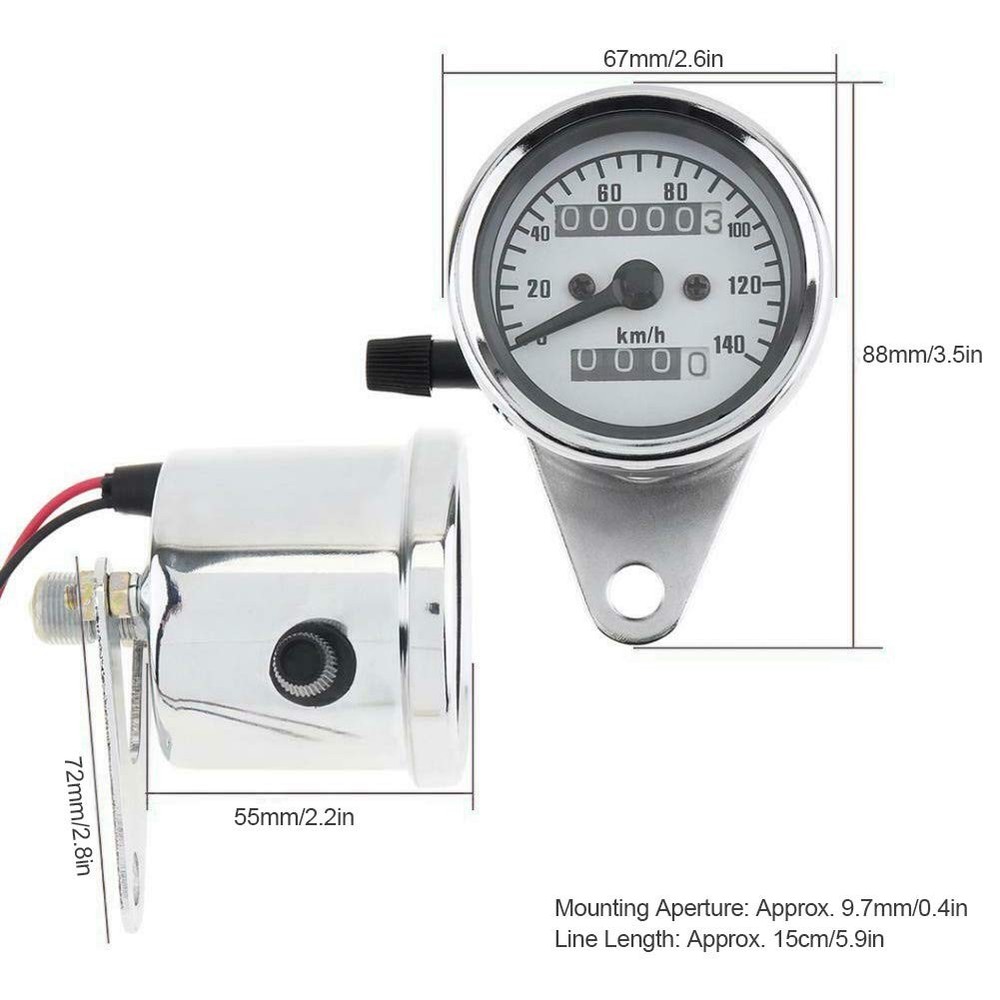Universal Motorcycle Speedometer Speedometer with Night Lighting 12V Kil...